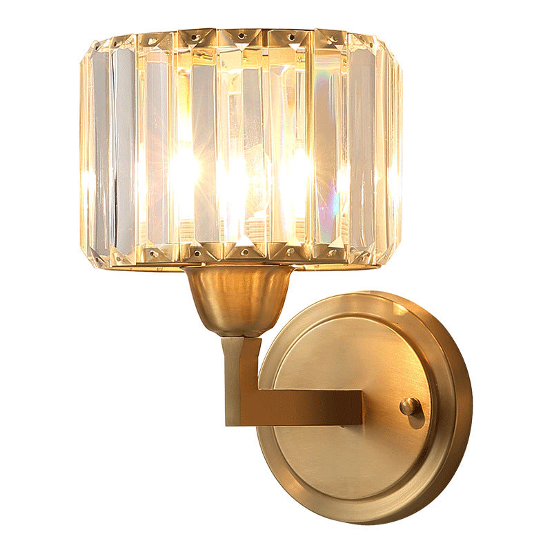 Moderner Stil Geometrischer Schatten Wandleuchte Kristallwandhalterung Leuchte in Gold