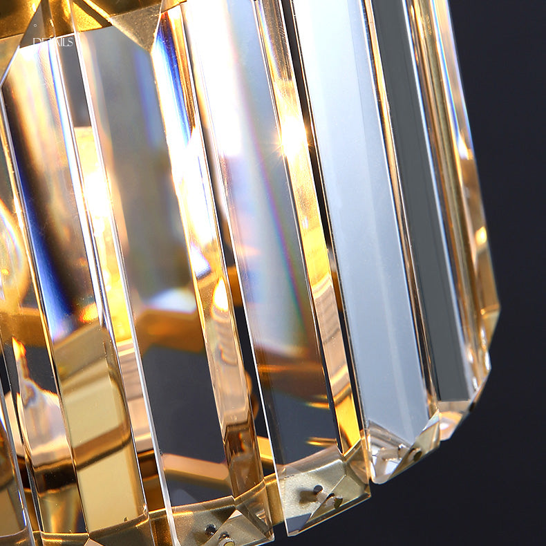 Moderner Stil Geometrischer Schatten Wandleuchte Kristallwandhalterung Leuchte in Gold