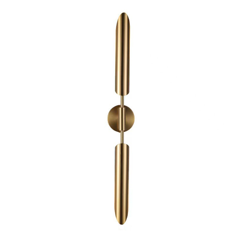 Linear Shade Wall Sconce Modern Style Metal Wall Mount Light Fixture in Gold