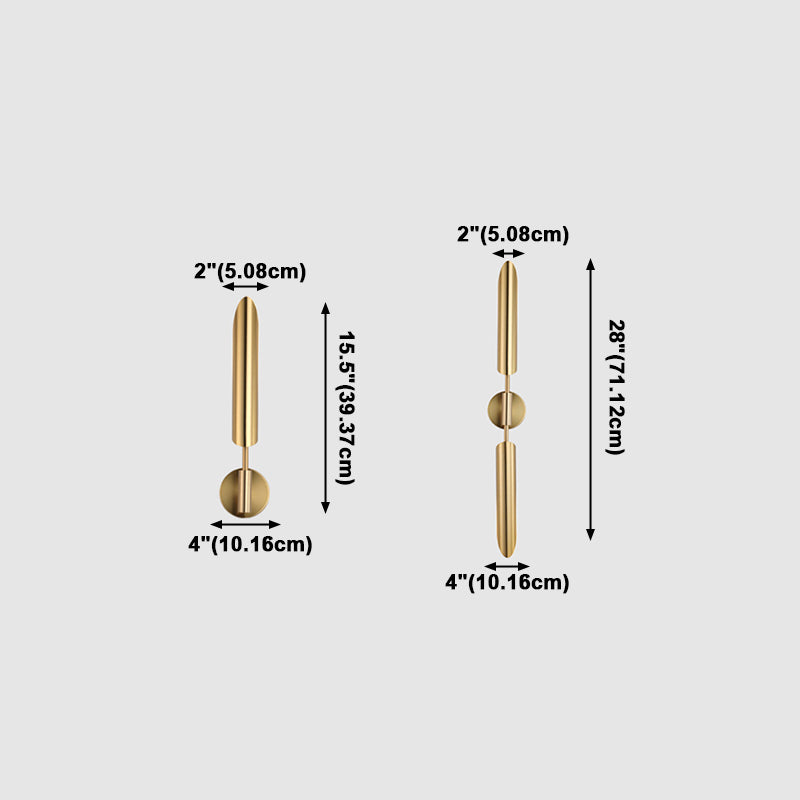 Linear Shade Wall Sconce Modern Style Metal Wall Mount Light Fixture in Gold