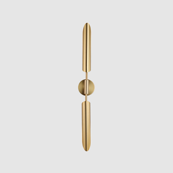 Linear Shade Wall Sconce Modern Style Metal Wall Mount Light Fixture in Gold