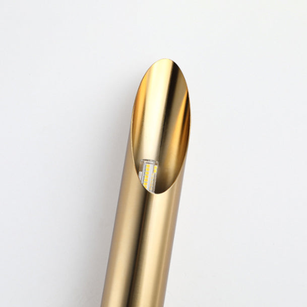 Linear Shade Wall Sconce Modern Style Metal Wall Mount Light Fixture in Gold