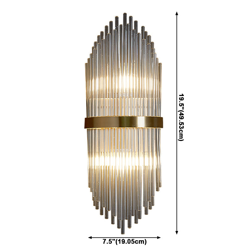 Geometrischer Schatten 2-Lights Wandleuchten Moderner Kristallwandmontageleuchte in Messing