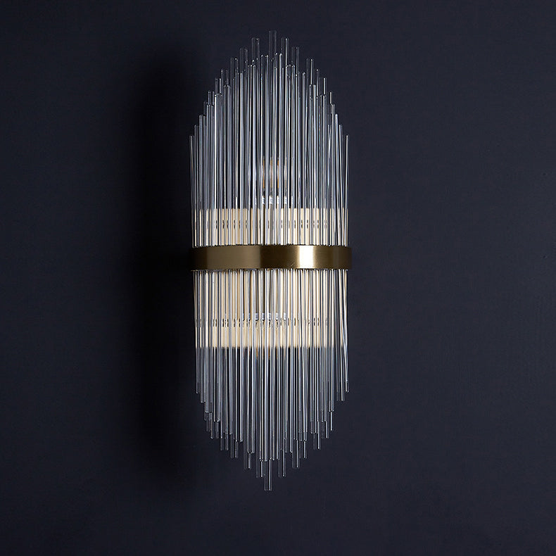 Geometrischer Schatten 2-Lights Wandleuchten Moderner Kristallwandmontageleuchte in Messing