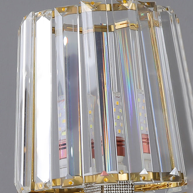 Geometrischer Schatten Einleichter Wandleuchter moderner Kristallwandmontage Leuchte in Messing