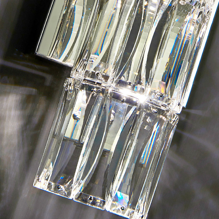 Zylinder Multi-Lights Wandleuchten Moderner Kristallwandmontageleuchte in Chrom