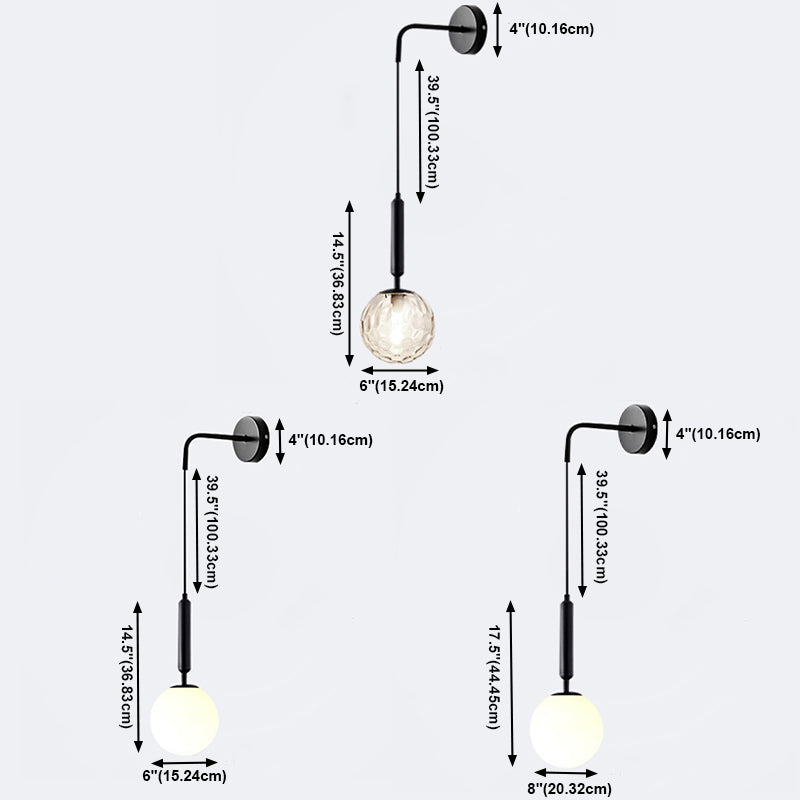 Glas kugelförmige Wandlampen zeitgenössische 1 leichte Wandleuchte Leuchten