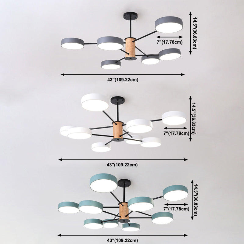 Moderne stijl cilinder kroonluchter verlichtingsarmaturen multi -lights metalen hangende lampen