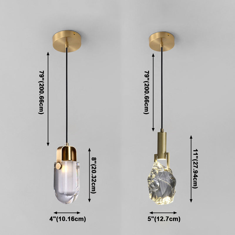 Kristallbronze Anhänger Licht im modernen Luxusstil Kupfergeometrische Hanglampe für Schlafzimmer