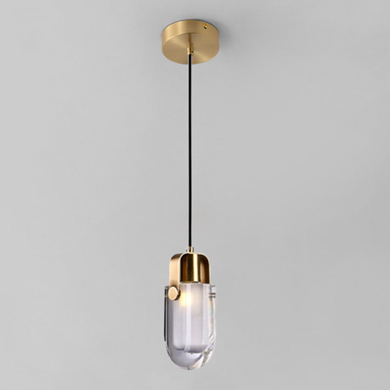 Unique Shade Hanging Lighting Postmodern Style Crystal 1 Lights Pendant Lamp For Living Room