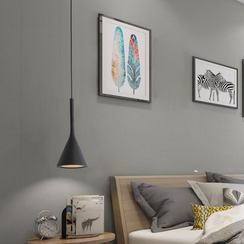 Aluminium Tapered Pendant Light in Modern Creative Style Wrought Iron Hanging Lamp for Bedroom