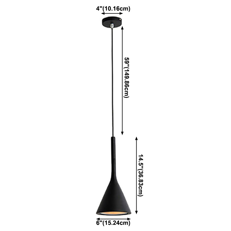 Aluminium Tapered Pendant Light in Modern Creative Style Wrought Iron Hanging Lamp for Bedroom