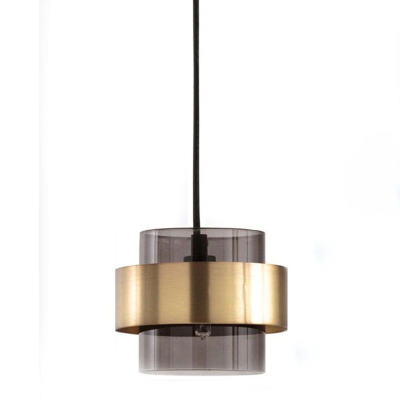 Modern Artistic Indoor Pendant Light Electroplate Metal Hanging Lamp with Glass Shade