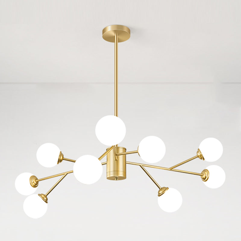 Gouden eenvoud Suspensie hanglamp metalen kroonluchter lamp voor woonkamer