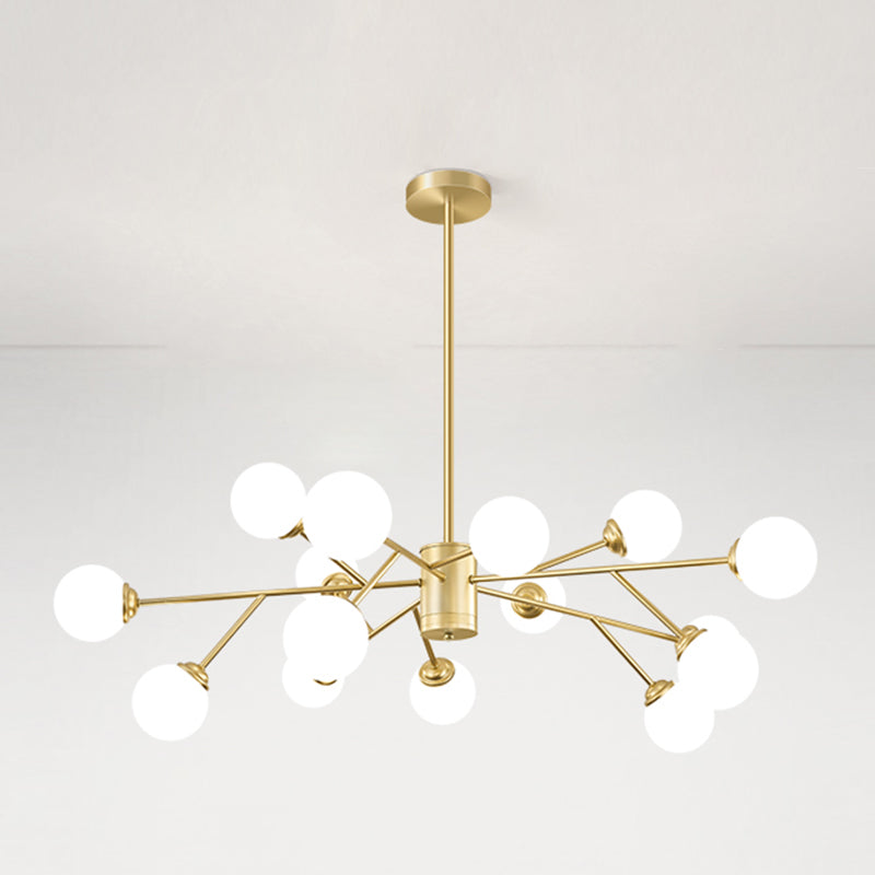 Gouden eenvoud Suspensie hanglamp metalen kroonluchter lamp voor woonkamer