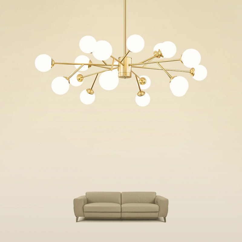 Gouden eenvoud Suspensie hanglamp metalen kroonluchter lamp voor woonkamer