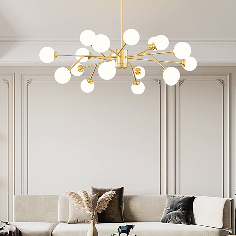 Gouden eenvoud Suspensie hanglamp metalen kroonluchter lamp voor woonkamer