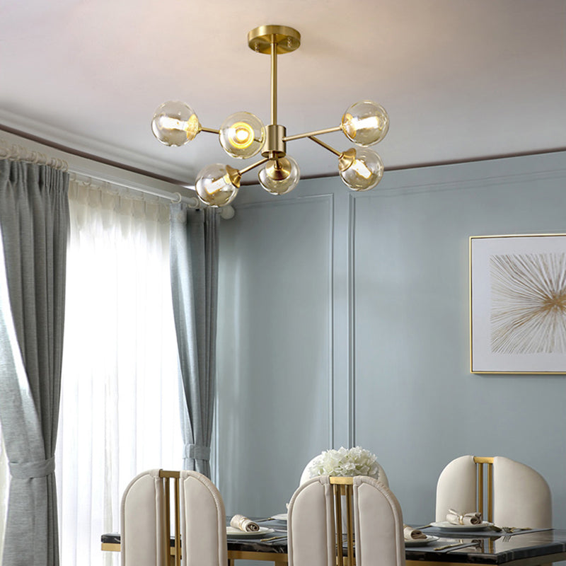 Globe Metal kroonluchter lichtglasschaduw moderne suspensie hanglamp