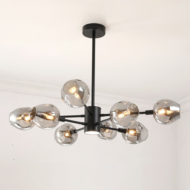Goud moderne stijl kroonluchter licht sputnik ontwerpglas hanglampje voor slaapkamer