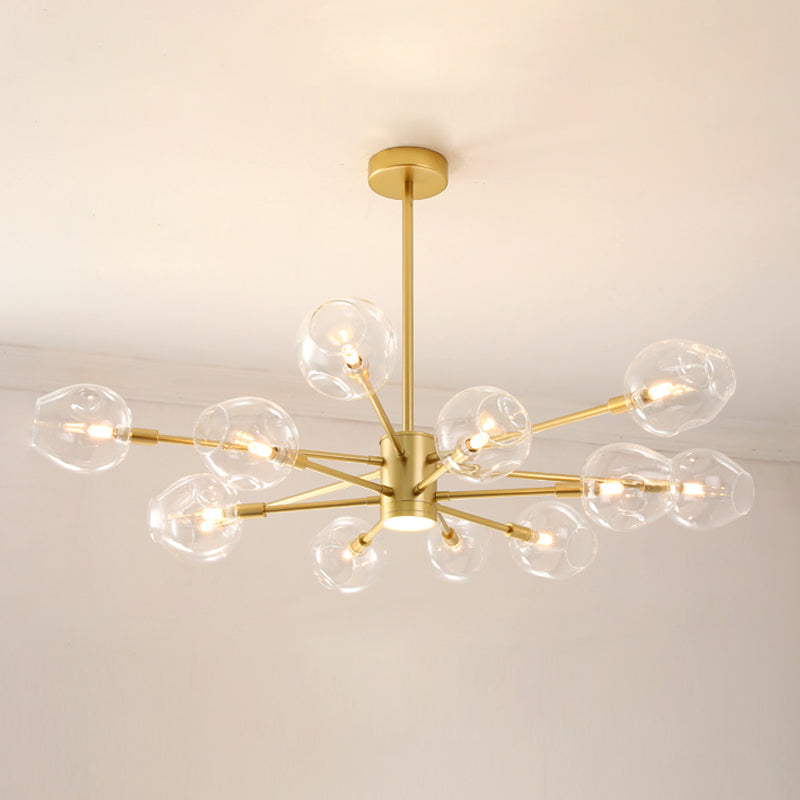 Goud moderne stijl kroonluchter licht sputnik ontwerpglas hanglampje voor slaapkamer