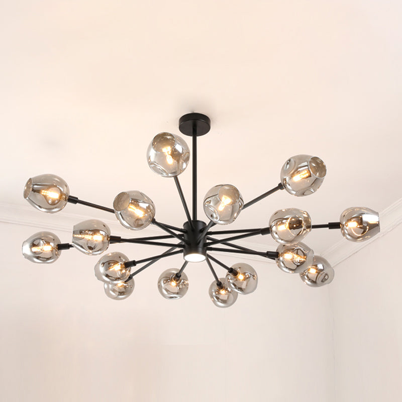 Goud moderne stijl kroonluchter licht sputnik ontwerpglas hanglampje voor slaapkamer