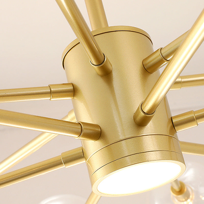 Goud moderne stijl kroonluchter licht sputnik ontwerpglas hanglampje voor slaapkamer
