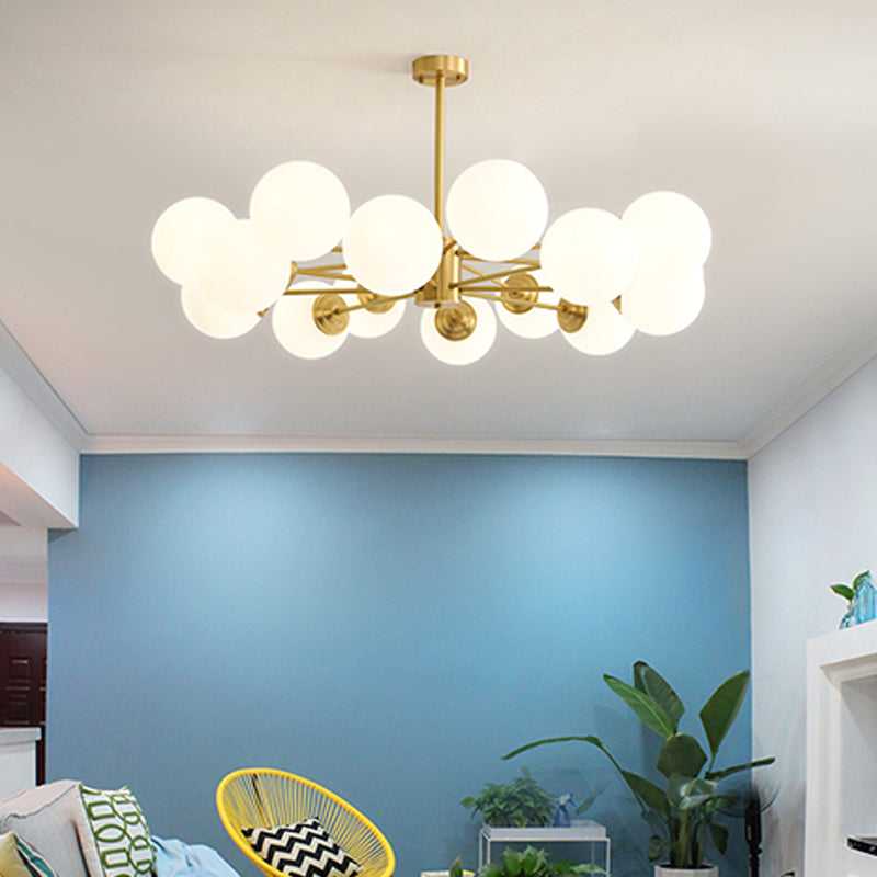 Globe Glass Modernistische kroonluchter Gold Sputnik hanglamp voor woonkamer