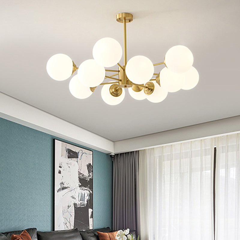 Globe Glass Modernistische kroonluchter Gold Sputnik hanglamp voor woonkamer