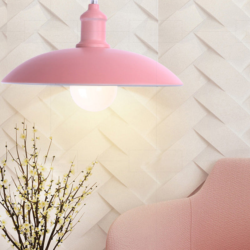 Lampada a ciondolo Macron a 1 luce Style moderna Light Appeding Light con tonalità metallica