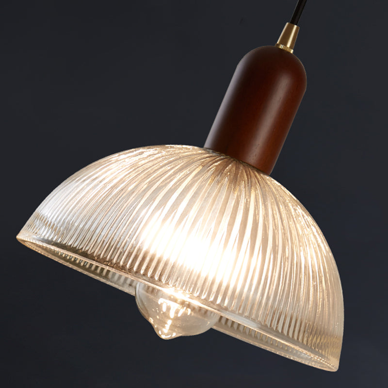 Japaner Stil hängend hängendes, geripptes Glas Einer heller Anhängerlampe für Schlafzimmer