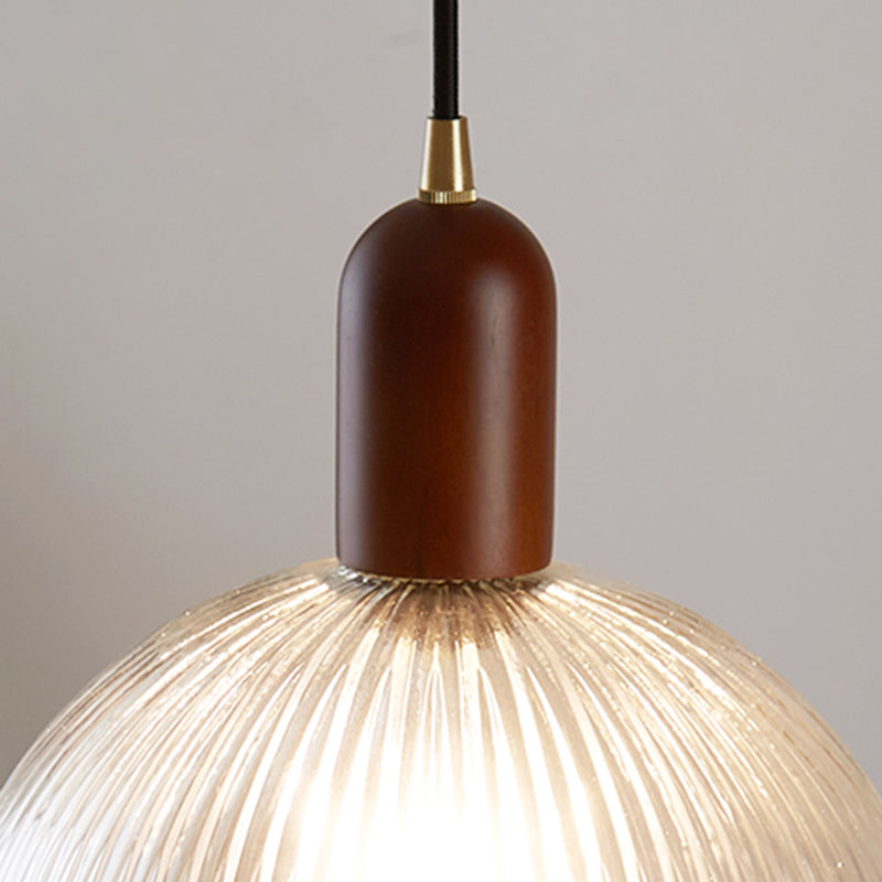 Japaner Stil hängend hängendes, geripptes Glas Einer heller Anhängerlampe für Schlafzimmer