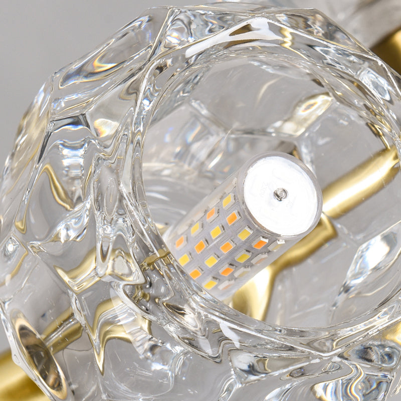 Gold Linear Island Pendant Chandelier Contemporary Crystal Pendant Lighting for Kitchen