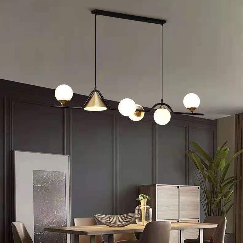 Simplicity Contemporary Island Light with Glass Shade Hanging Light for Sitting Room