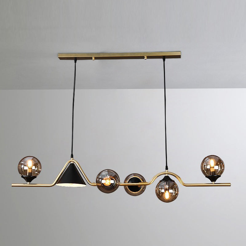 Simplicity Contemporary Island Light with Glass Shade Hanging Light for Sitting Room