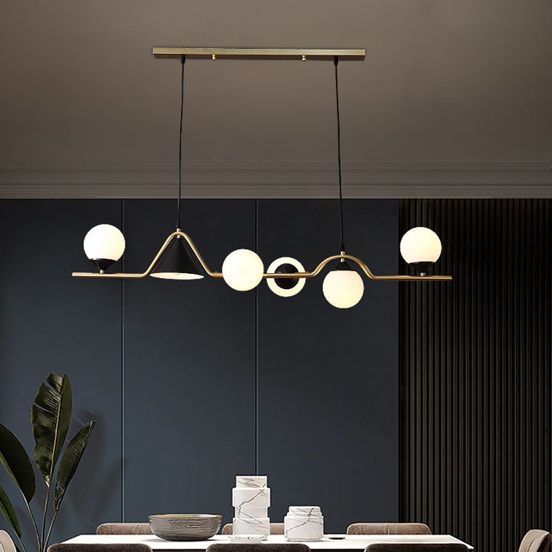 Simplicity Contemporary Island Light with Glass Shade Hanging Light for Sitting Room