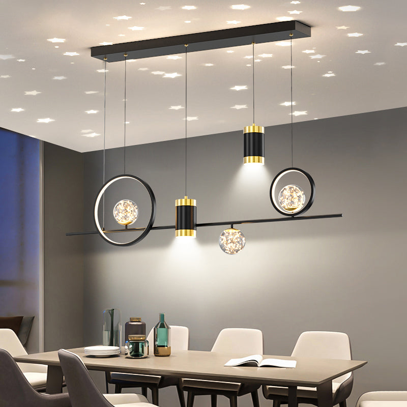 Modern LED Pendant Lights Slim Rectangular Linear Hanging Ceiling Light