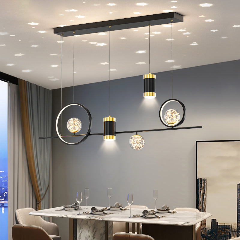 Modern LED Pendant Lights Slim Rectangular Linear Hanging Ceiling Light