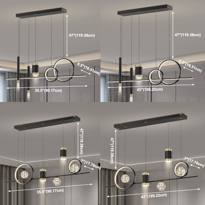 Modern LED Pendant Lights Slim Rectangular Linear Hanging Ceiling Light