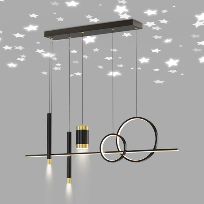 Modern LED Pendant Lights Slim Rectangular Linear Hanging Ceiling Light