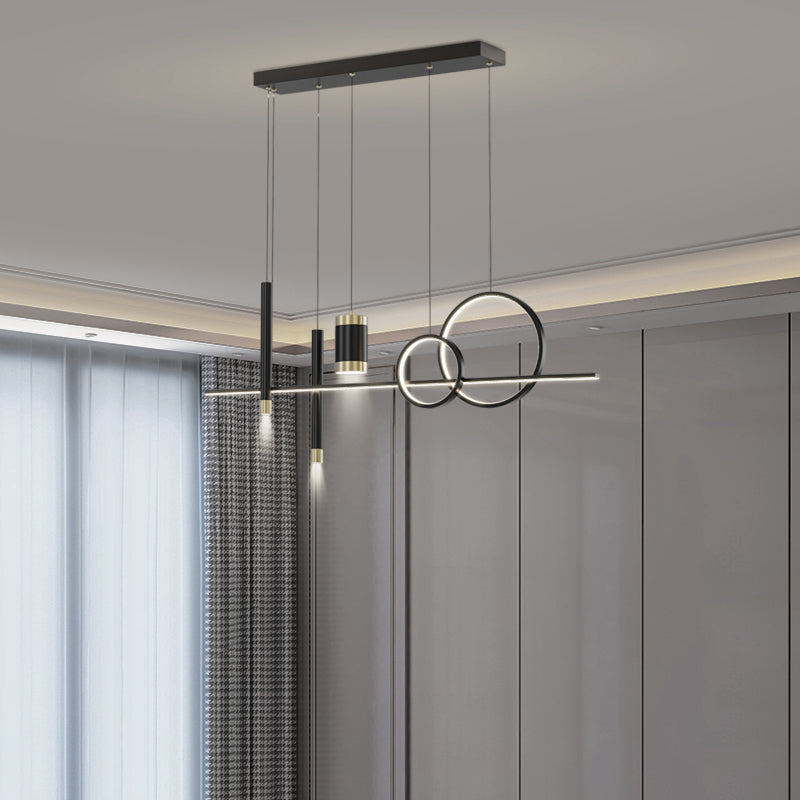 Modern LED Pendant Lights Slim Rectangular Linear Hanging Ceiling Light