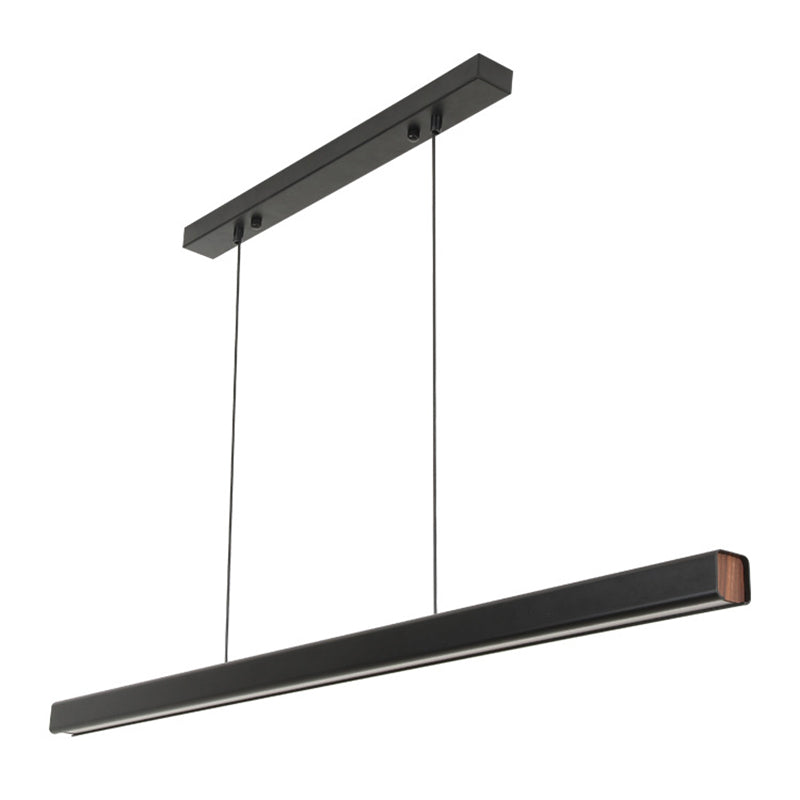 Slim Rectangular Linear Island Light Modern Minimalist Pendant Light in Black