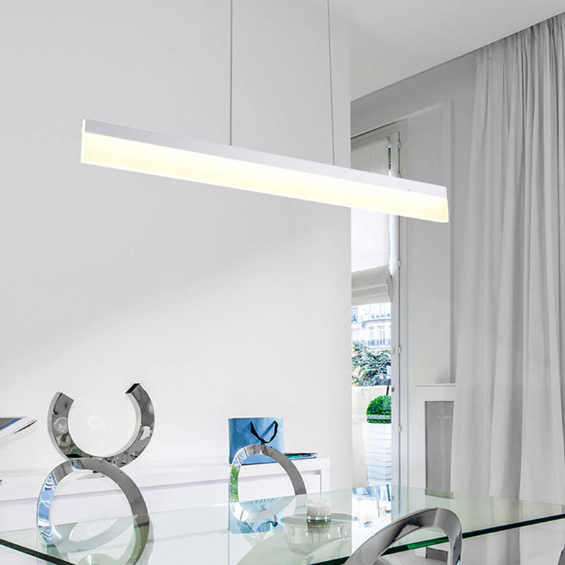 Modern Style Island Light White Acrylic Shade Hanging Lamp for Dining Room