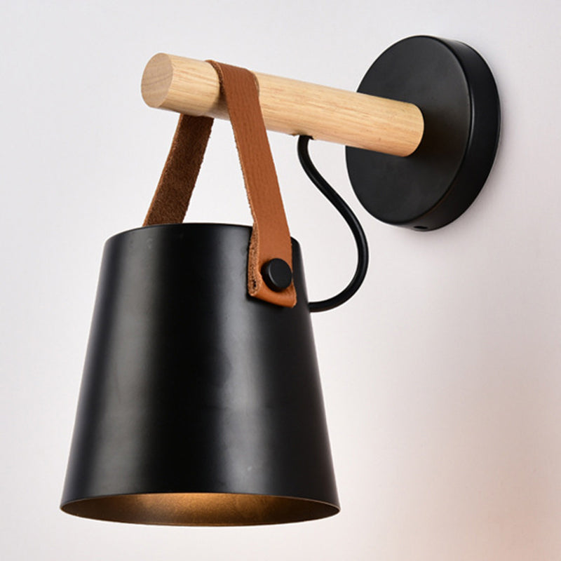 Zeitgenössische minimalistische Holzwandleuchte Ein-Bulb-Wandleuchte für Wohnzimmer