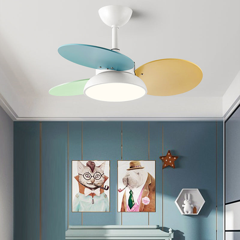Macaron Circle a ciondolo Lampada della ventola a ciondolo Metallic Childrens LED LED LED Luce soffitto a soffitto