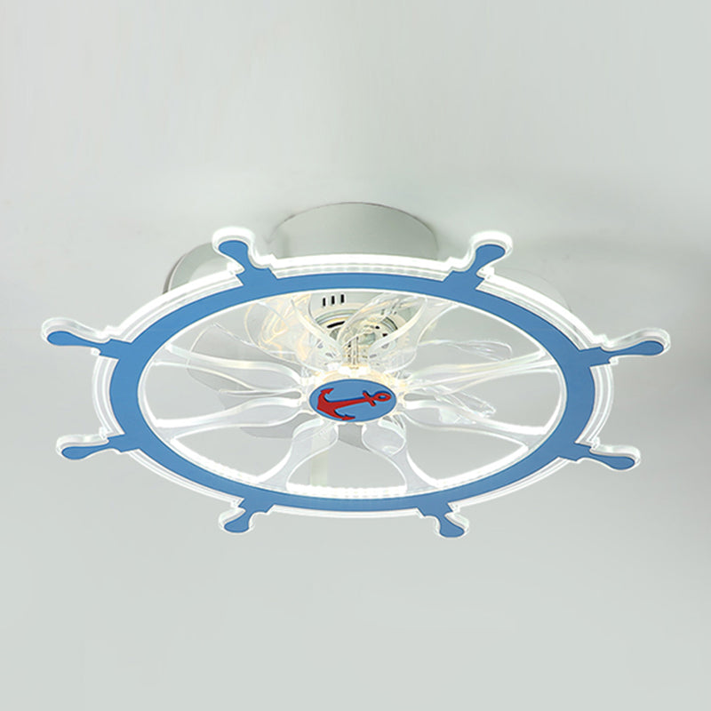 Plafond LED circulaire lampe à fans élégant nordique métal