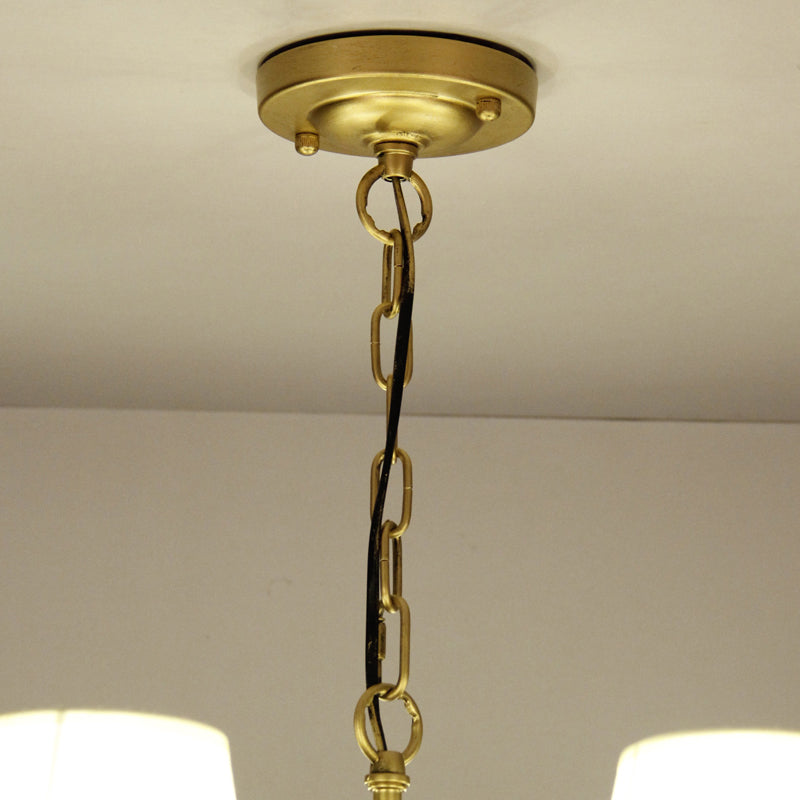 Traditional Style Chandelier Light Fabric Shade Lighting Fixture for Living Room