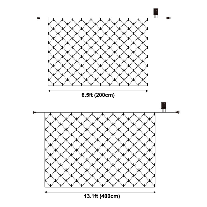 Net Shaped Solar Curtain String Light Set Nordic Plastic Outdoor LED Landscape Light