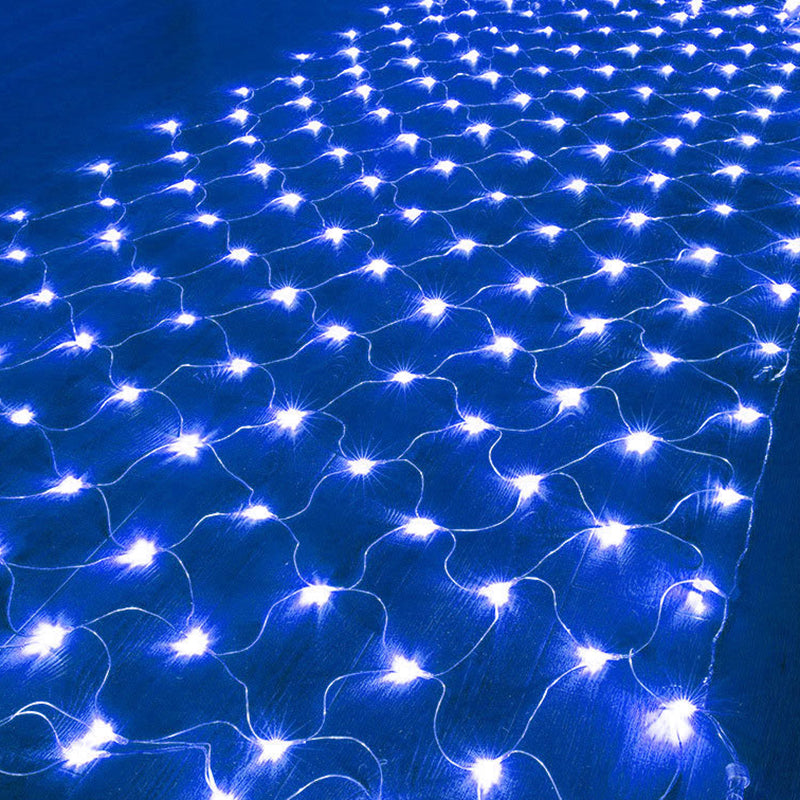 Net Shaped Solar Curtain String Light Set Nordic Plastic Outdoor LED Landscape Light