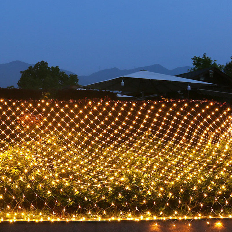 Net Shaped Solar Curtain String Light Set Nordic Plastic Outdoor LED Landscape Light
