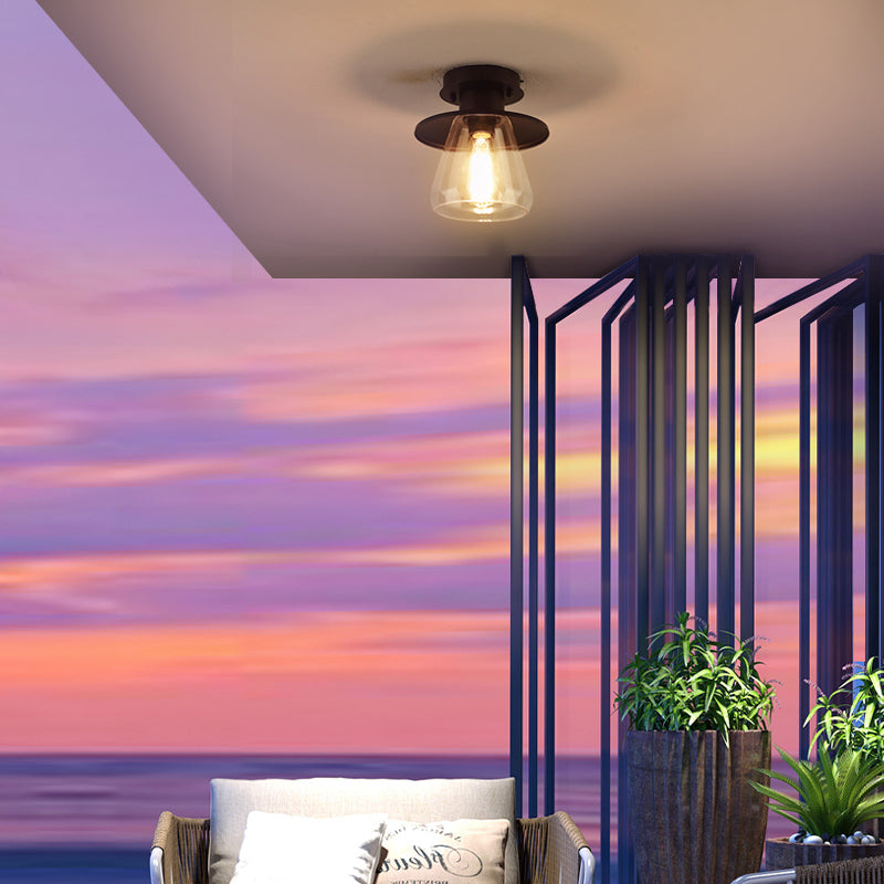 1-Licht-Unterputzleuchte Traditionelle Unterputzleuchte mit Glasschirm